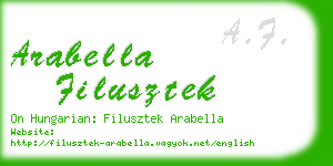arabella filusztek business card